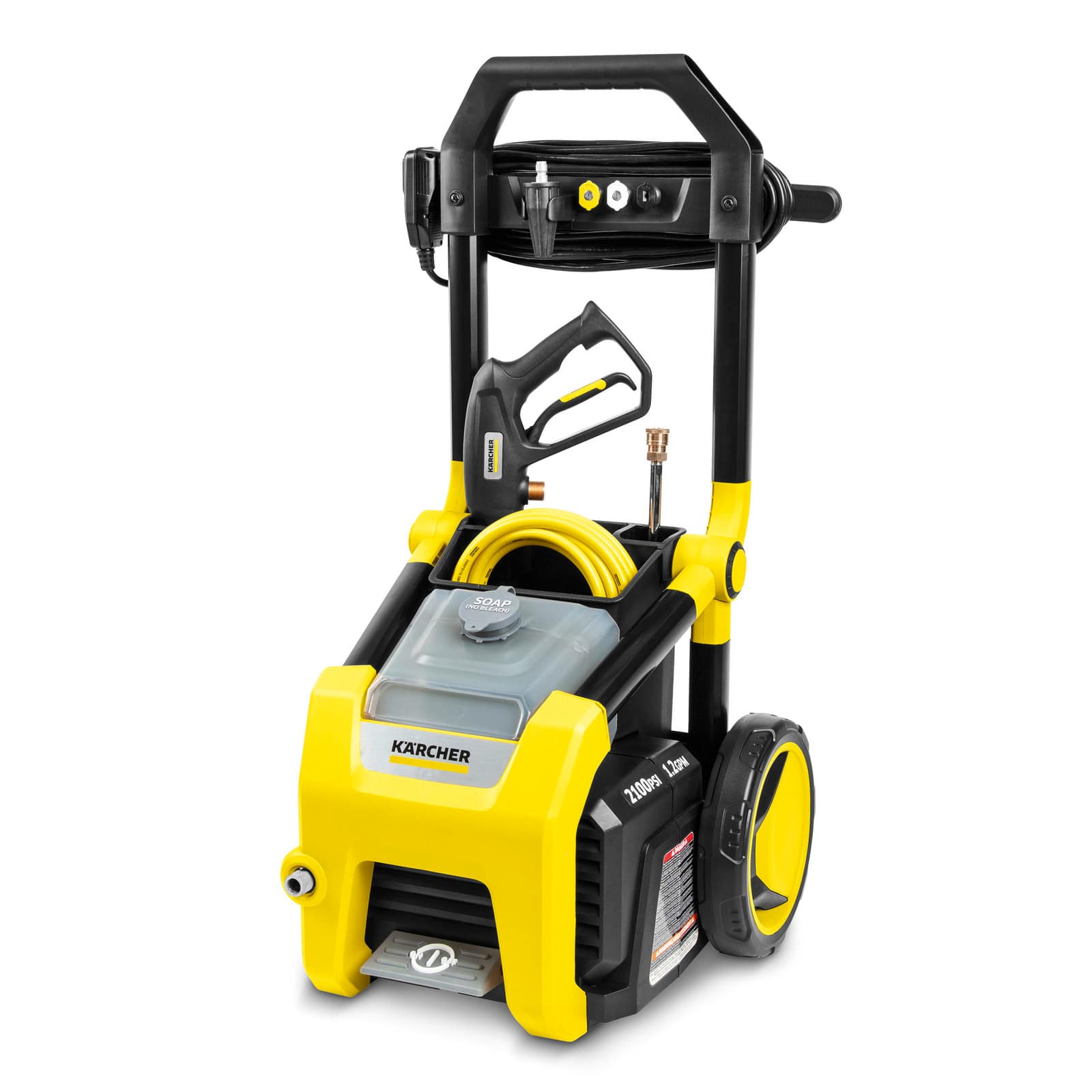 Karcher - Pressure Washer K2100PS, Detergent Tank, For Cars, Driveways, Siding, Patios - Max 2.07 GPM - Yellow