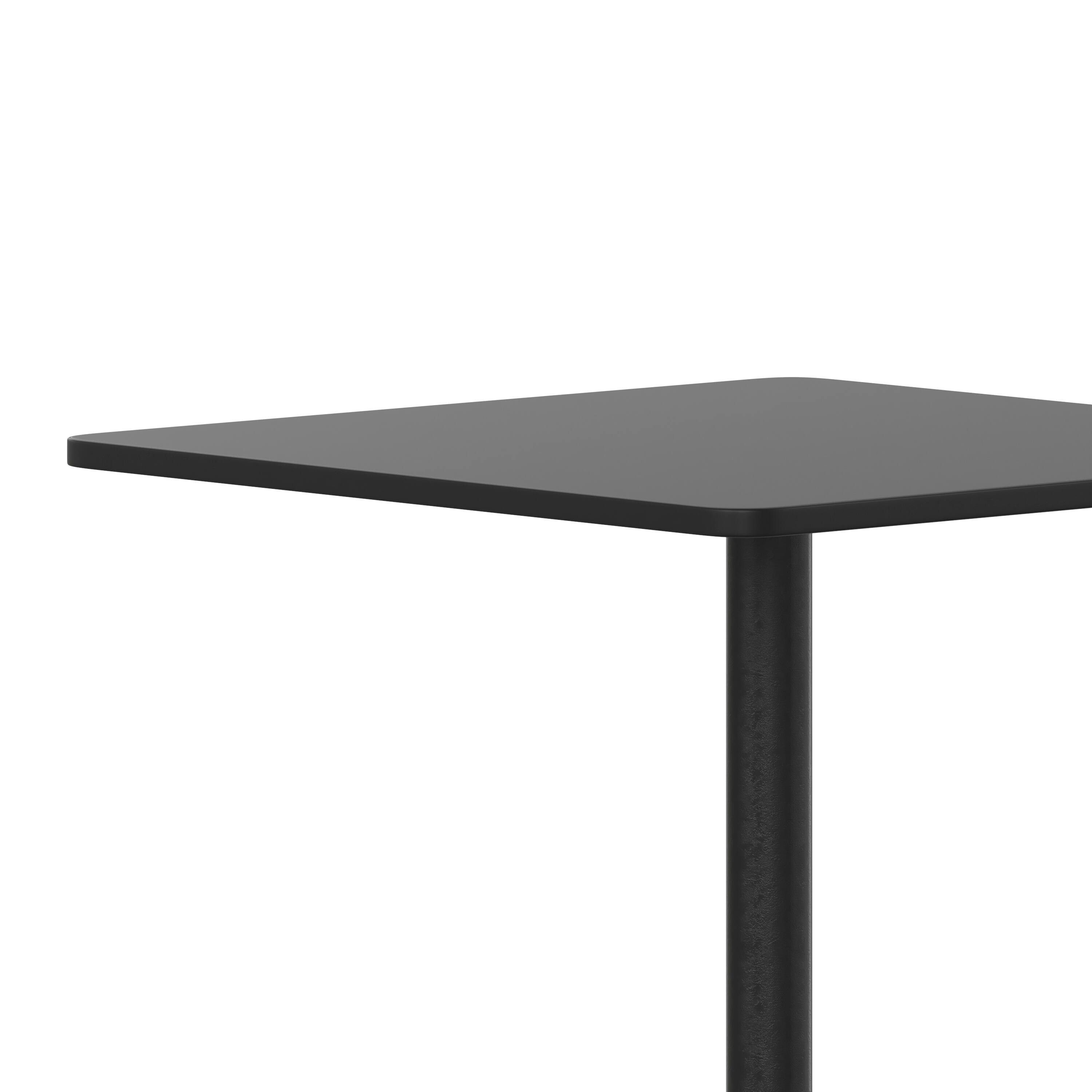 Alt View 9. Emma + Oliver - 27.5'' Square Aluminum Indoor-Outdoor Table with Base - Black.