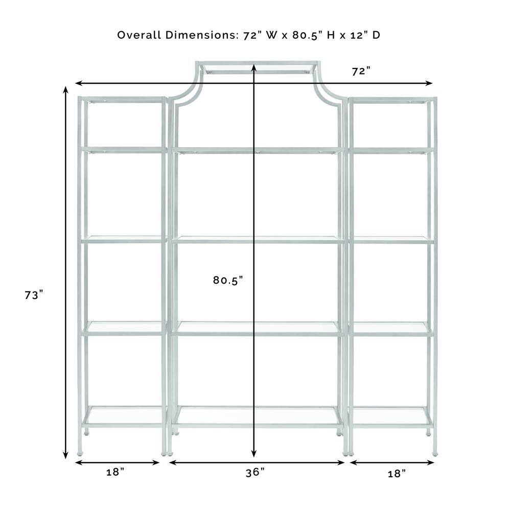 Overall Dimensions: 72" W x 80.5" H x 12" D

72" 73" 80.5" 18" 36" 18"