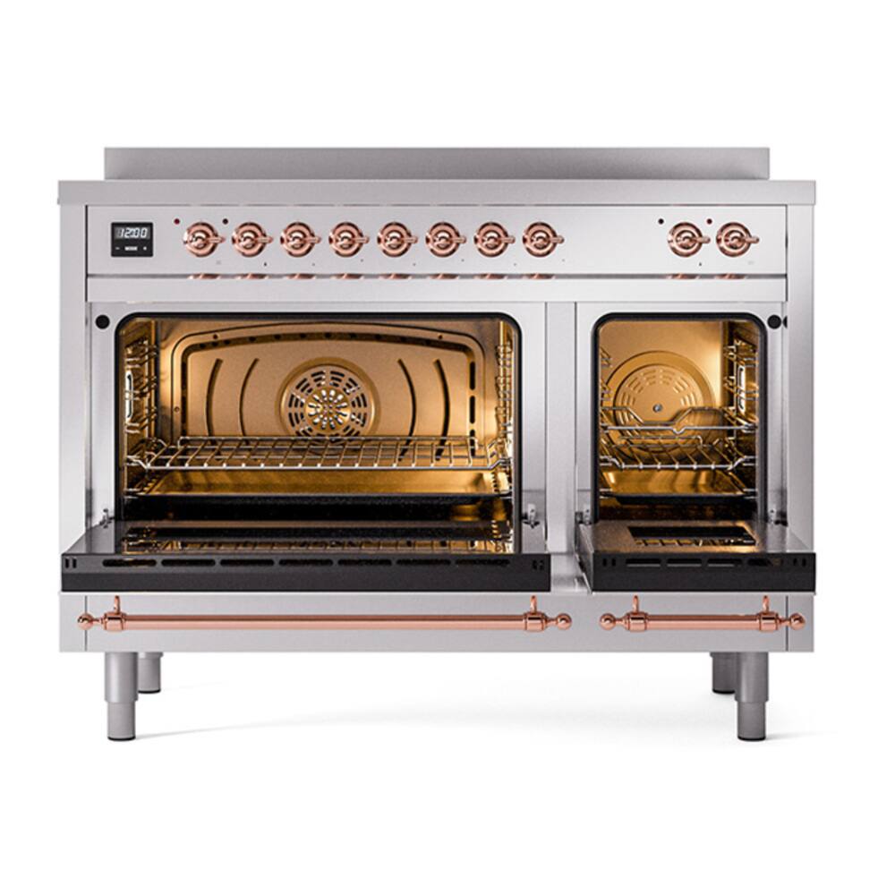 Alt View 1. ILVE - ILVE Nostalgie II 48 inch Induction Range with 6 Induction Elements (Stainless Steel) - Stainless Steel.
