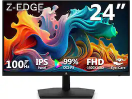 Z Z-Edge - 24" Full HD 1920 x 1080 100Hz 5ms Flat-Panel IPS Monitor, HDMI + VGA - Black