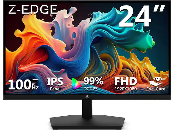 Z-EDGE 24" 100 Hz IPS Panel 99% DCI-P3 FHD 1920X1080 Eye-Care