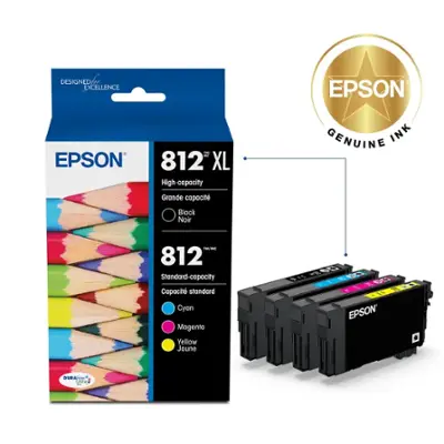 T812XL-BCS (T812XL/T812) DURABrite Ultra High-Yield/Standard Ink, Black/Cyan/Magenta/Yellow T812XL-BCS (T812XL/T812) DURABrite Ultra High-Yield/Standard Ink, Black/Cyan/Magenta/Yellow