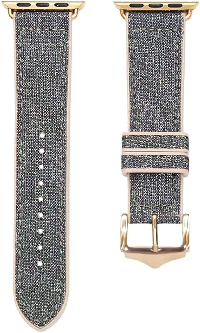 Left. Worryfree Gadgets - Worryfree Gadgets Silicone Shiny Color Changing Bands for Apple Watch 42/44/45mm iWatch - Shiny-Green & Purple - Shiny-Green & Purple.