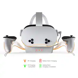 Dobe - Charging Kit Designed for Quest2, Quest3, Quest3S VR Headset, Equipped with two 2000MA capacity Rechargeable Batteries - Black