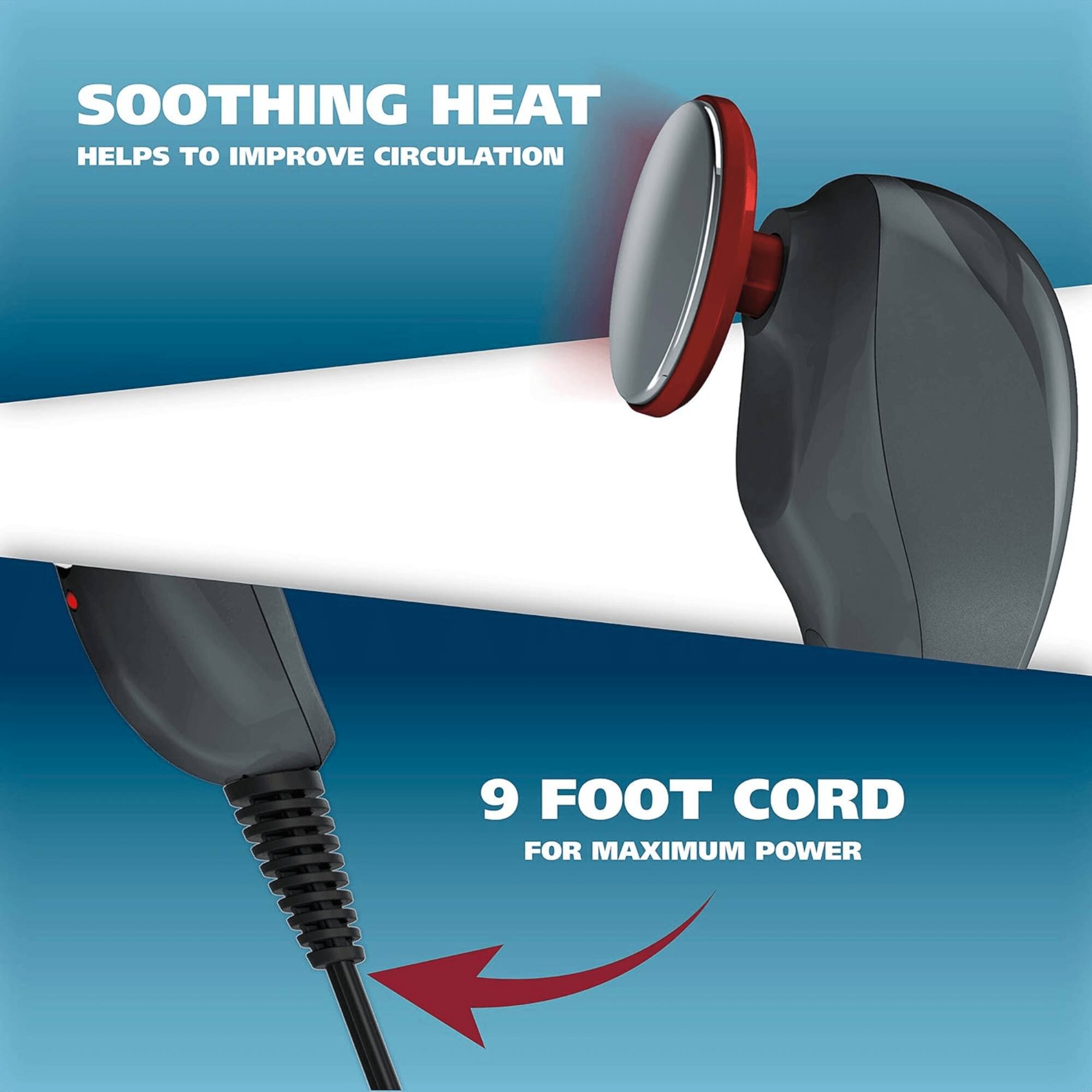 SOOTHING HEAT HELPS TO IMPROVE CIRCULATION, 9 FOOT CORD FOR MAXIMUM POWER