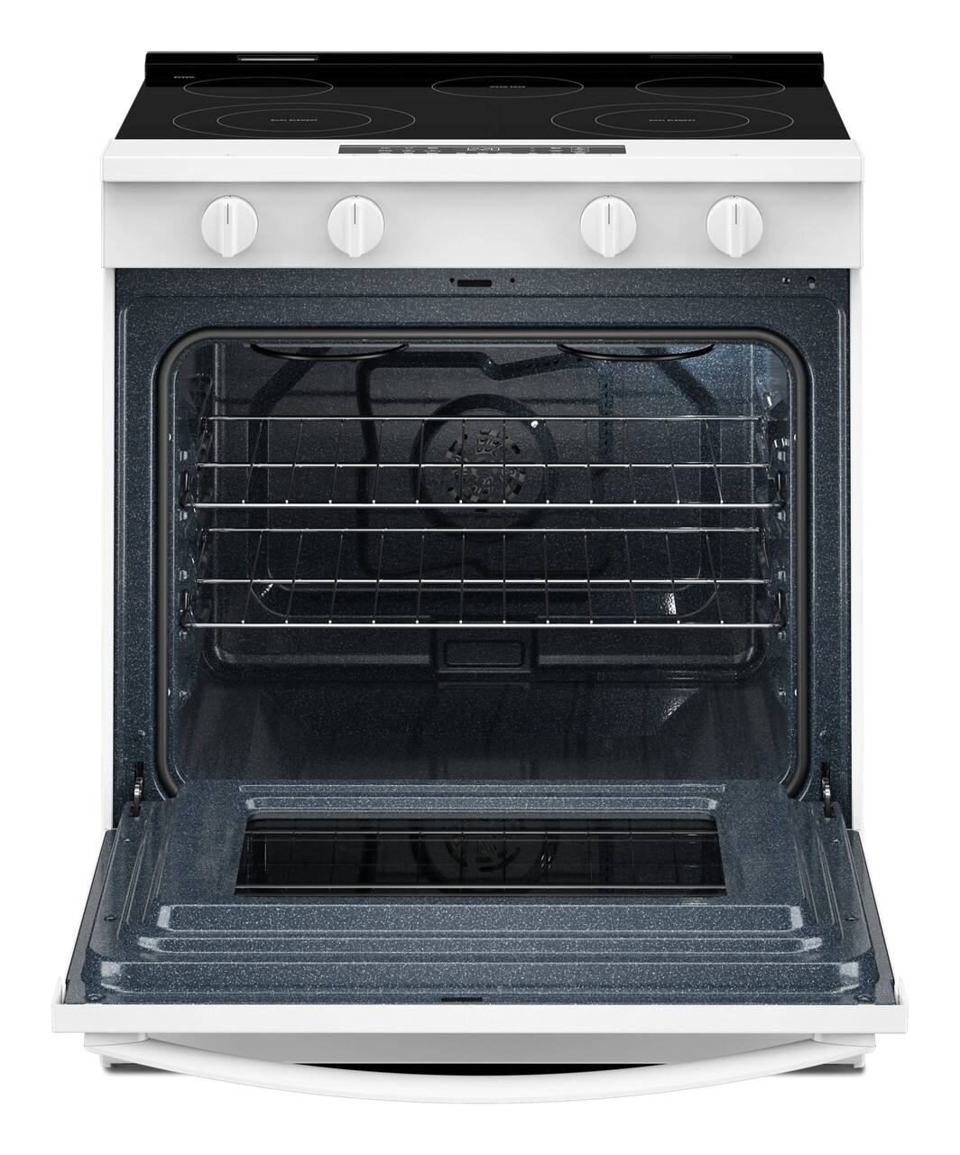 Alt View 10. Whirlpool - 30 in. Wide 5 element 5.3 cu. ft. Slide-In Electric Range with No Preheat and Slow Cook Modes - White.