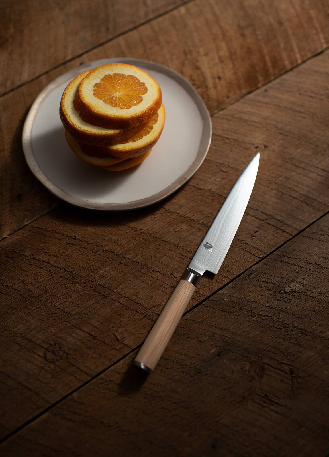 Alt View 5. Shun - Classic Blonde Utility Knife, 6 Inch - Tan.