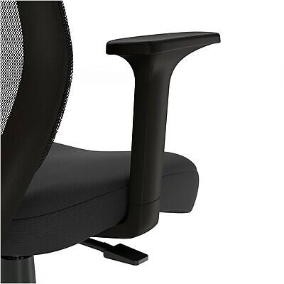 Alt View 3. Staples - Staples Essentials Fabric Drafting Chair with Backrest and Footrest, Black (UN59384) - Black.