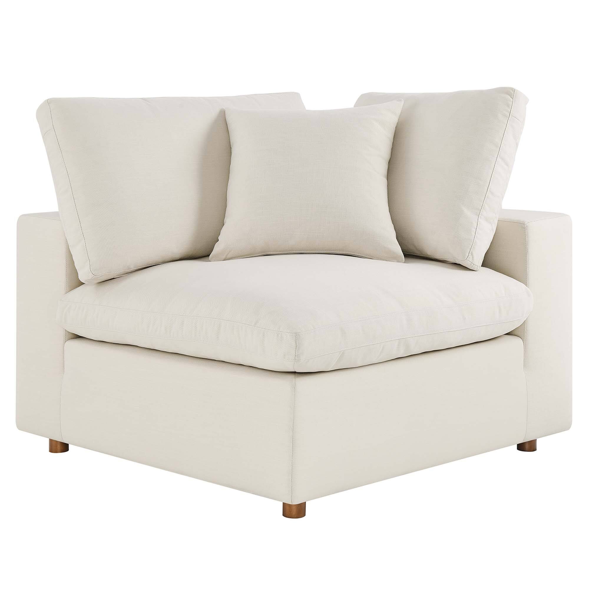 Front. Modway - Commix Down Filled Overstuffed Corner Chair by Modway - Light Beige.