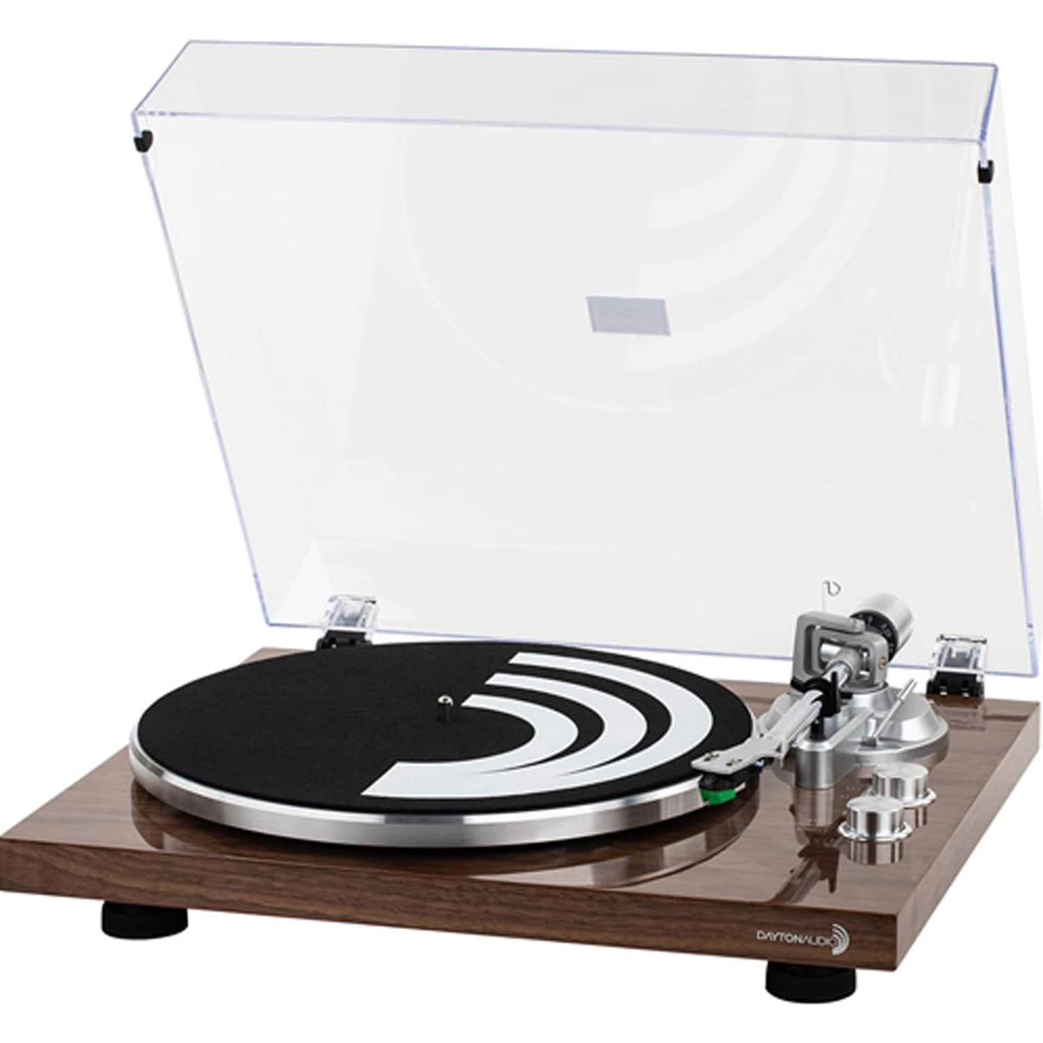 Dayton Audio - 2-speed Belt-drive Automatic Turntable With Bluetooth, Usb For Mp3 Encoding - Brown