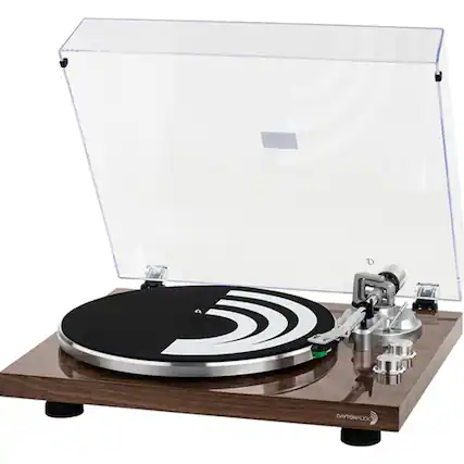 Front. Dayton Audio - Dayton Audio 2-speed Belt-drive Automatic Turntable With Bluetooth, Usb For Mp3 Encoding - Brown.