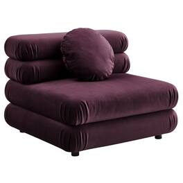 Jubilee Modular Performance Velvet Armless Chair by Modway - Mulberry