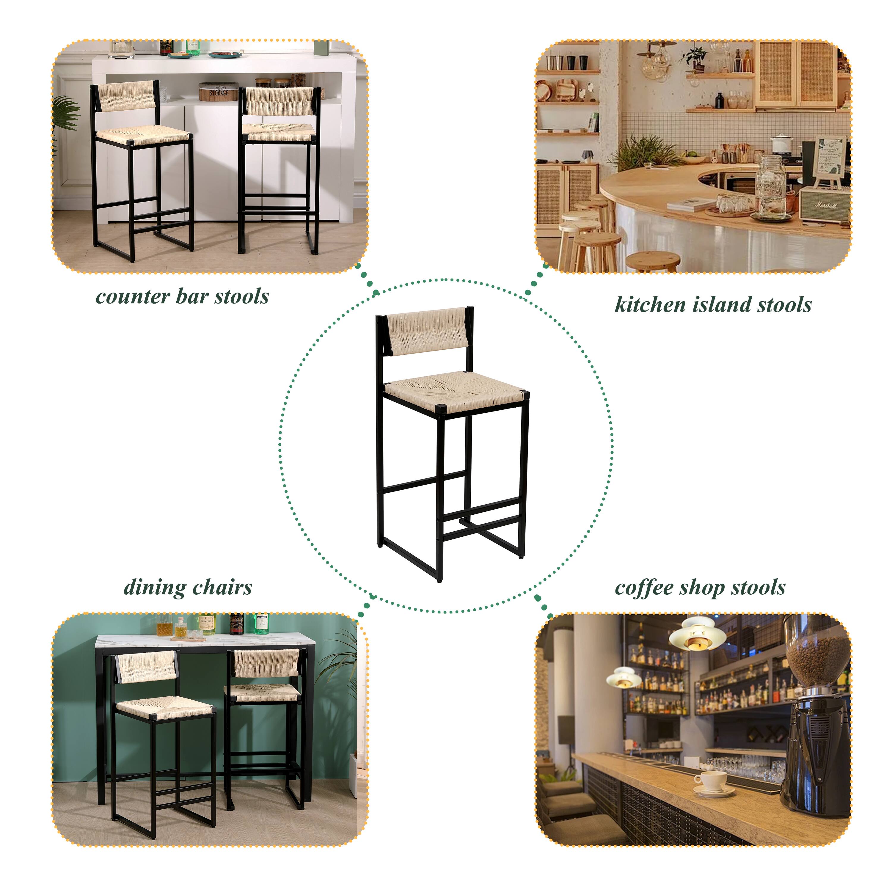 counter bar stools  
kitchen island stools  
dining chairs  
coffee shop stools