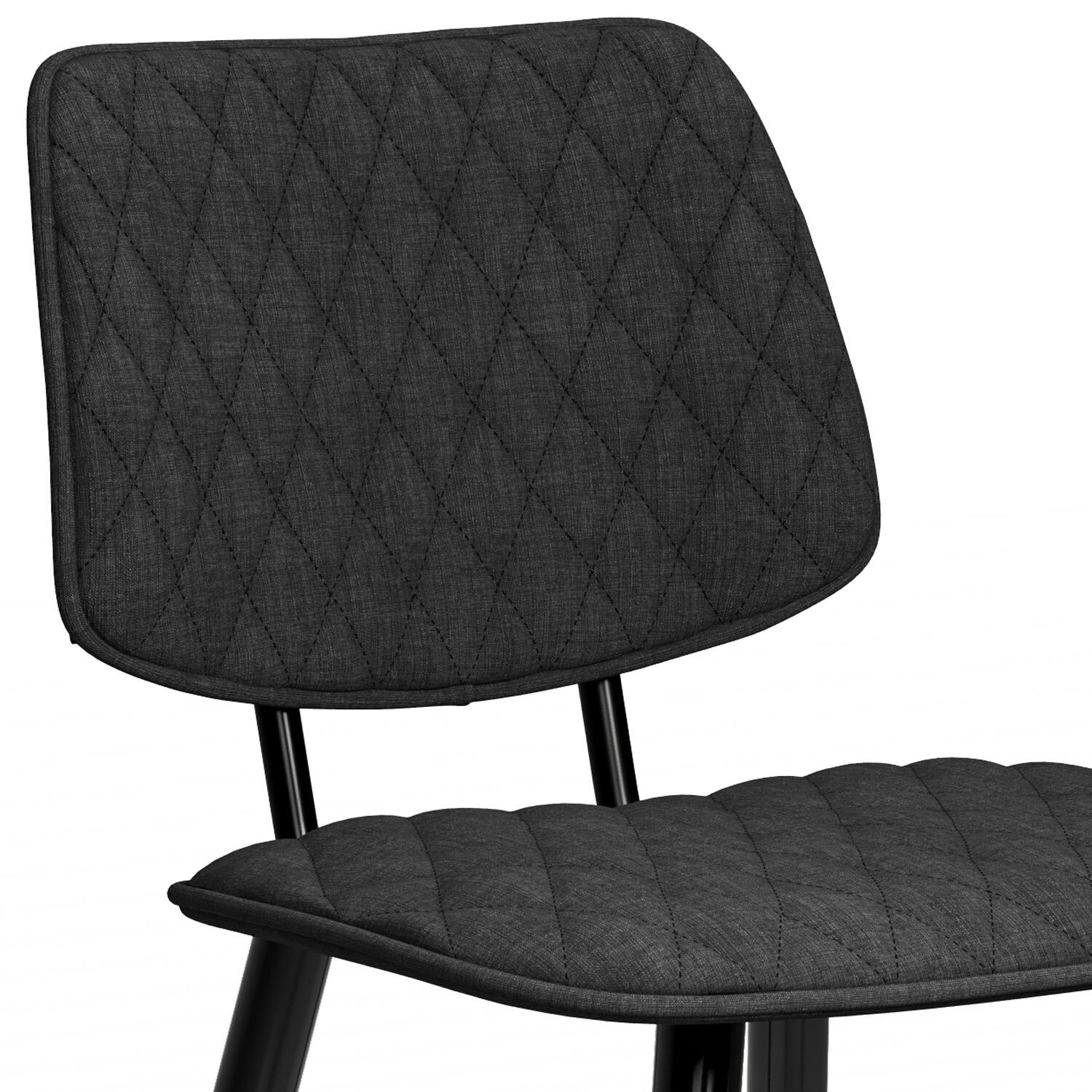 Alt View 6. Simpli Home - Raya Contemporary 16 inch Counter Height Stool (Set of 2) in Charcoal Polyester linen fabric - Charcoal.