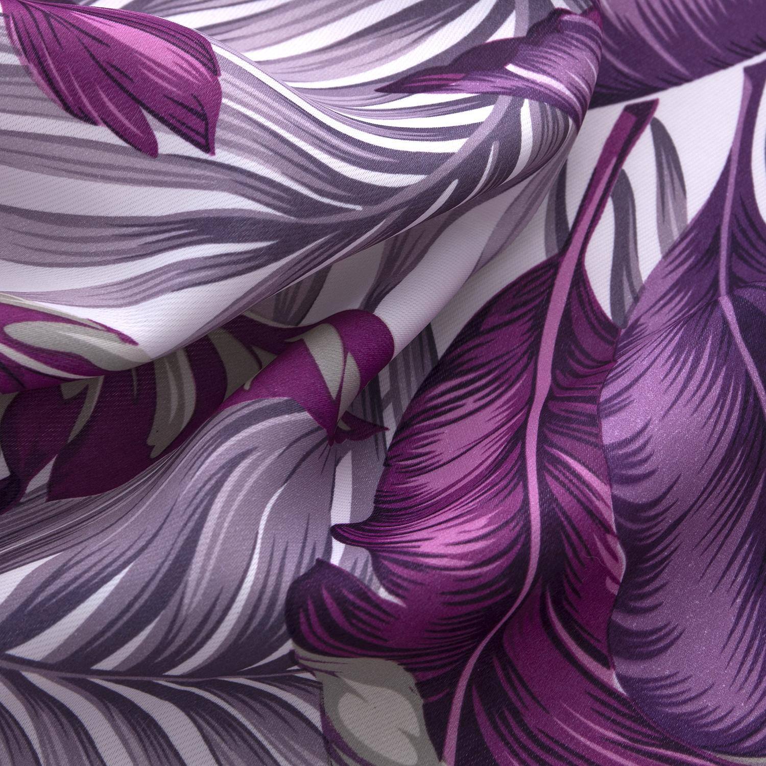 Left. RT Designers Collection - RT Designer Collection Brazil Printed Blackout Luxurious Decorative Grommet Curtain Panel 54" x 90" Lilac - Lilac.