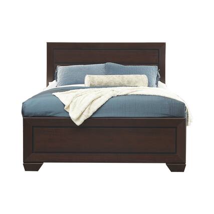 Front. Manhattan Lane - Queen Size Bed with Panel Headboard and Footboard - Brown.