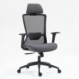 Kadyn - High Back Mesh Office Chair, Adjustable Lumbar Support, 360° Swivel, Ergonomic Desk Chair - Black