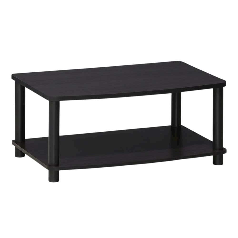 FurniFact - Dark Walnut 2-Tier Elevated TV Stand with No Tools Assembly - Brown Black price history on PriceWatchPro