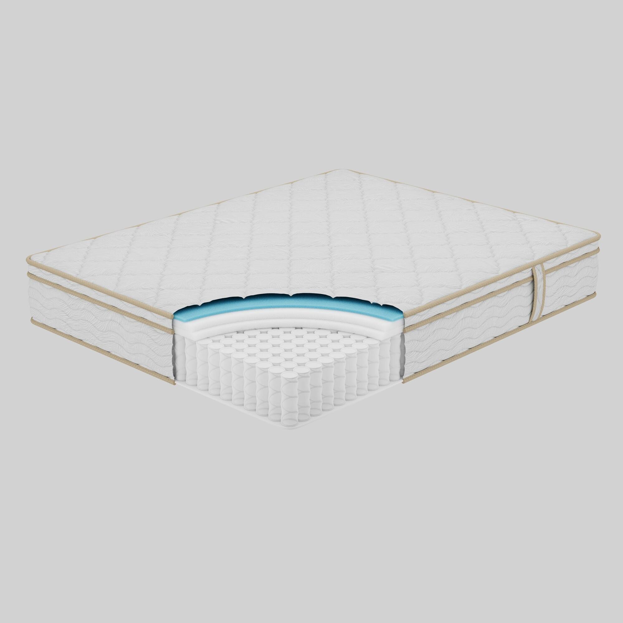 Alt View 2. GOODSILO - Queen Size Euro Top Hybrid Pocket Coil and Cooling Gel Memory Foam Mattress for Pressure Relief and Motion Isolation - White.