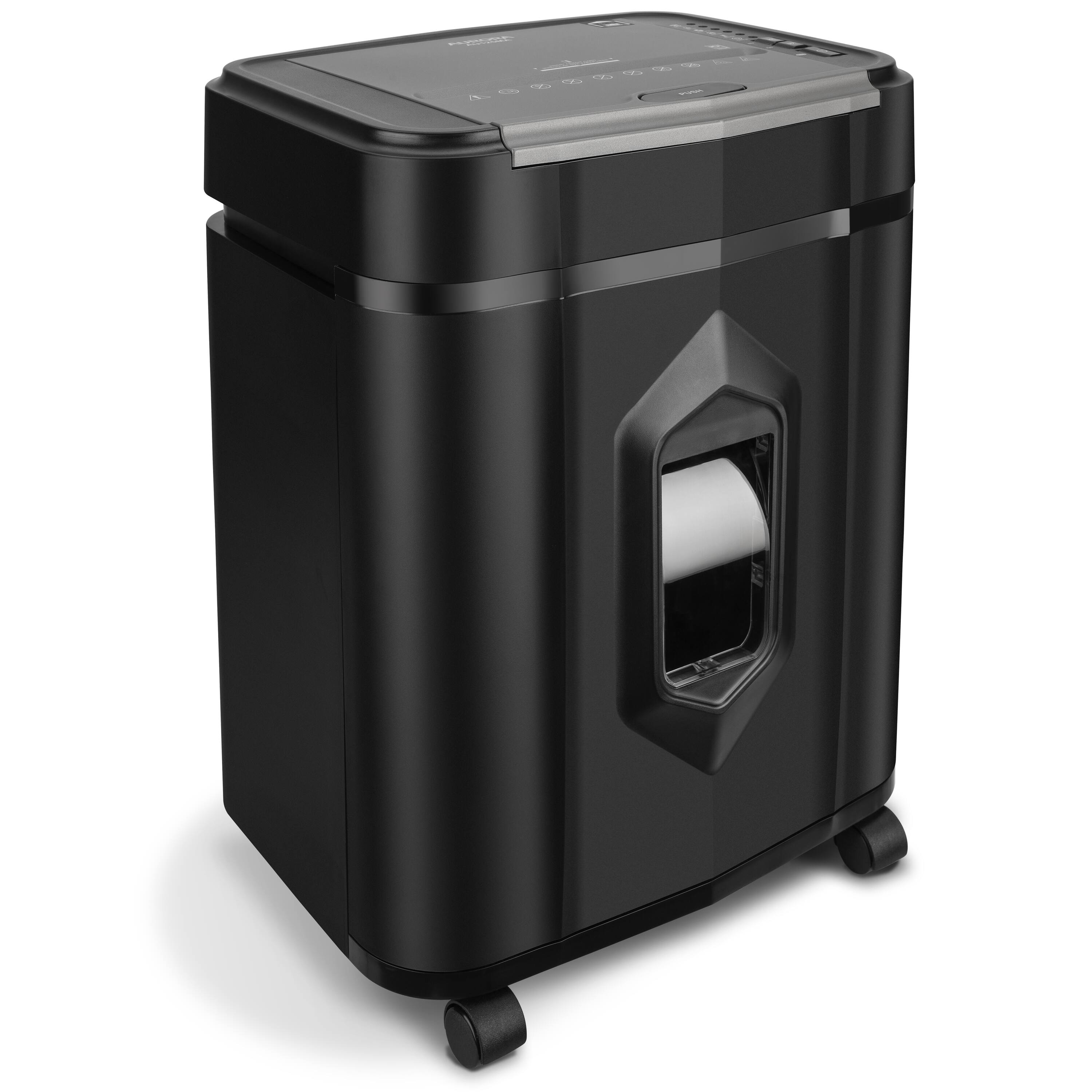 Left. Aurora - Aurora Professional Grade AU125MA 120-Sheet Auto Feed High-Security Micro-Cut Paper Shredder/60 Minutes/Security P-5 - Black/Gray.