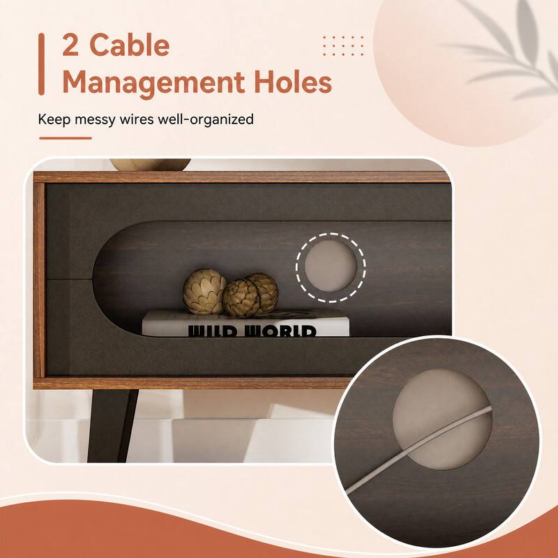 2 Cable Management Holes  
Keep messy wires well-organized