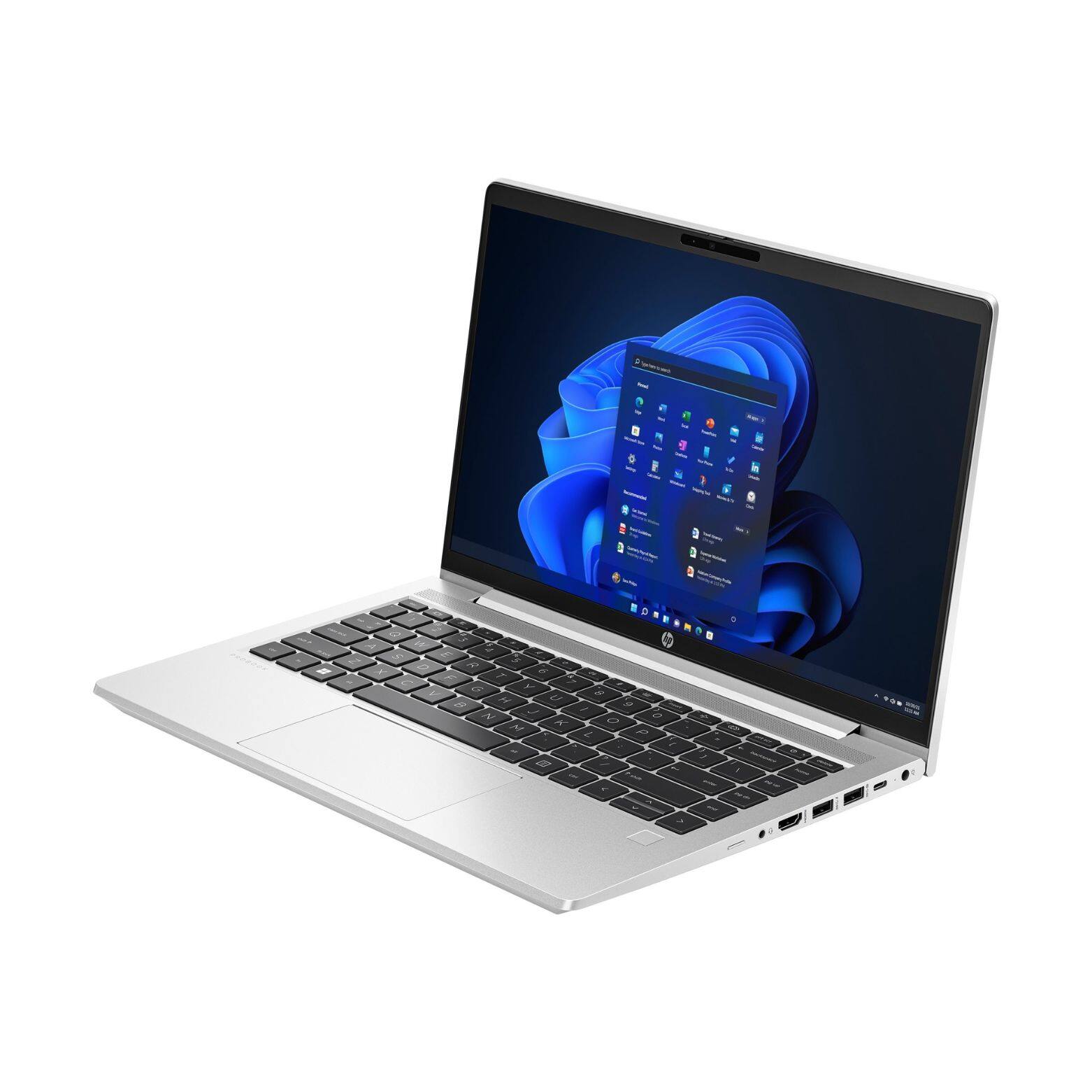 Alt View 2. HP - ProBook 445 G10 14" FHD Touchscreen AMD Ryzen 5-7530U 2.0 GHz 8 GB 256 GB SSD AMD Radeon Graphics Windows 11 Pro Laptop - Silver.