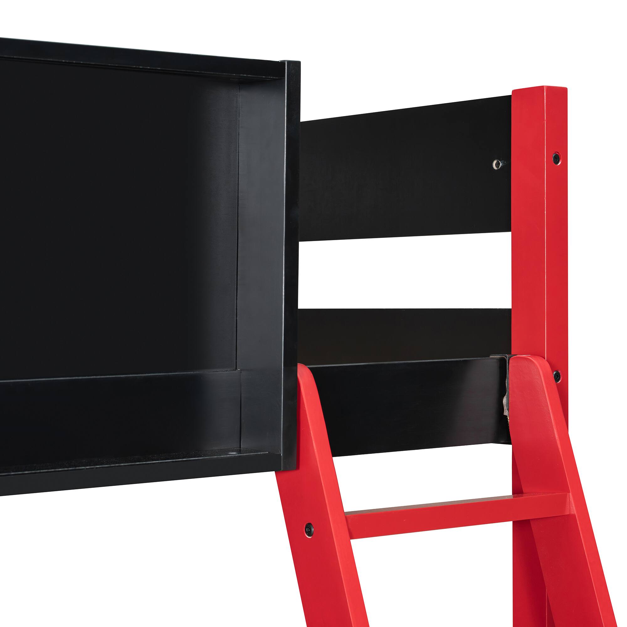 Alt View 5. Anysun - Full Size Wood Loft Bed with Desk, Ample Storage Space and Light - Red.