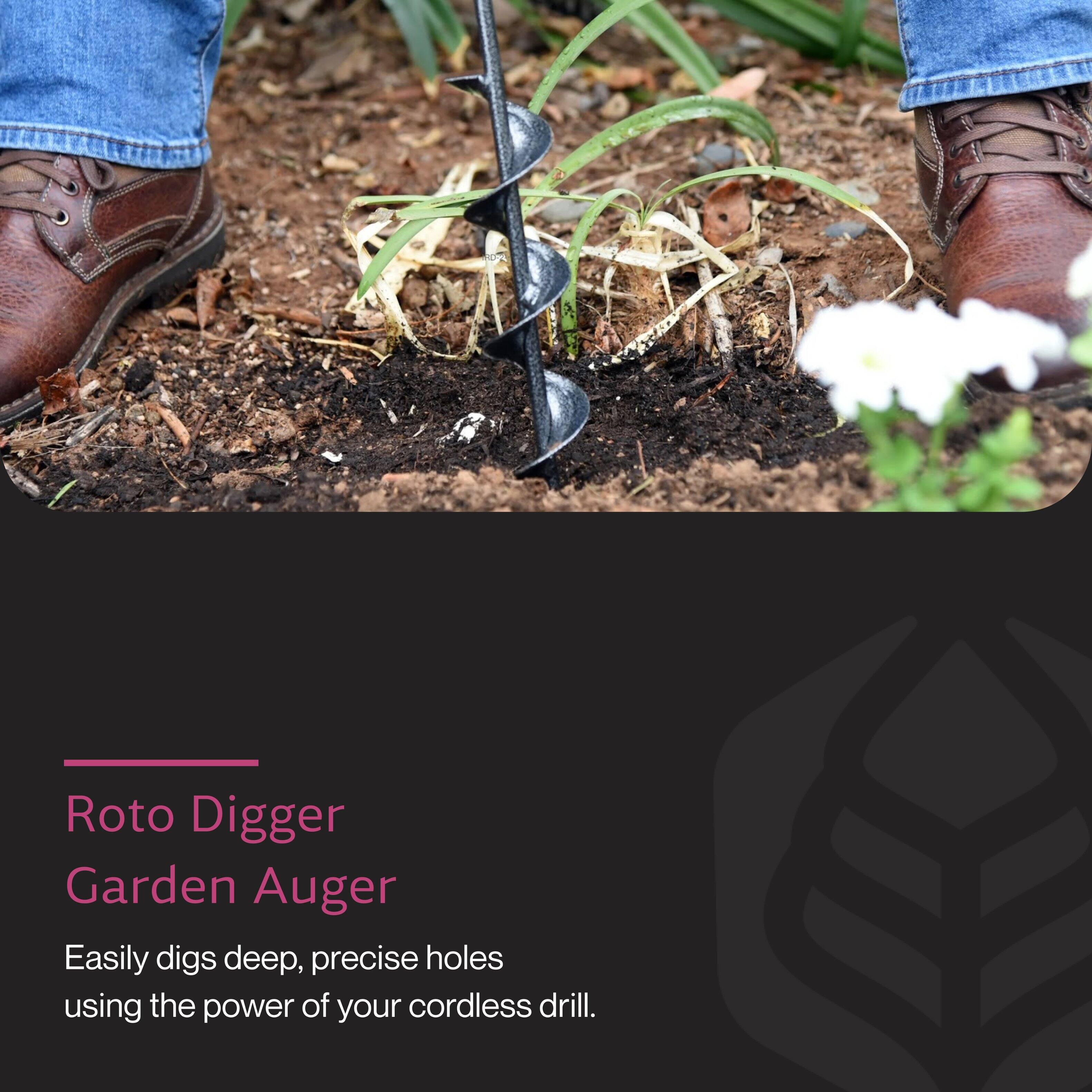 Roto Digger Garden Auger

Easily digs deep, precise holes using the power of your cordless drill.
