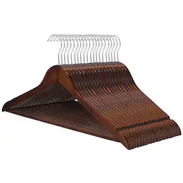 MegaChef - 20 Piece Acacia Wood Swivel Hook Hanger Set in Dark - Brown