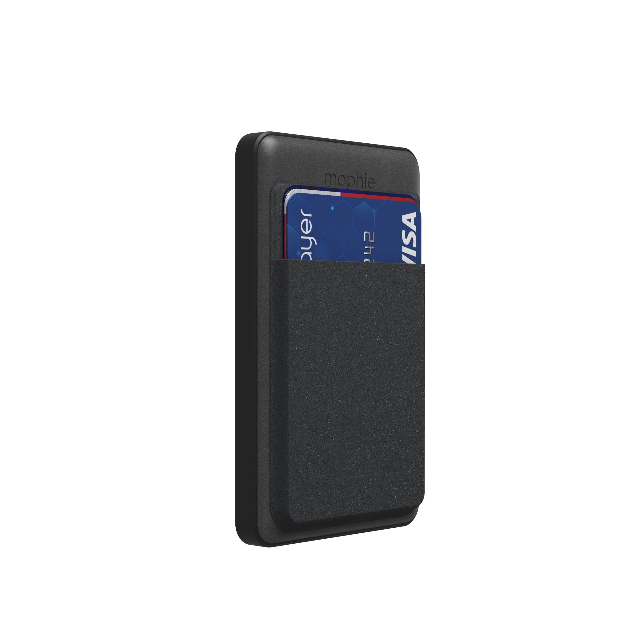 Alt View 3. mophie - Snap+ Juice Pack Mini Wallet 5,000 mAh Portable Charger & Card Holder with MagSafe Compatibility - Black.
