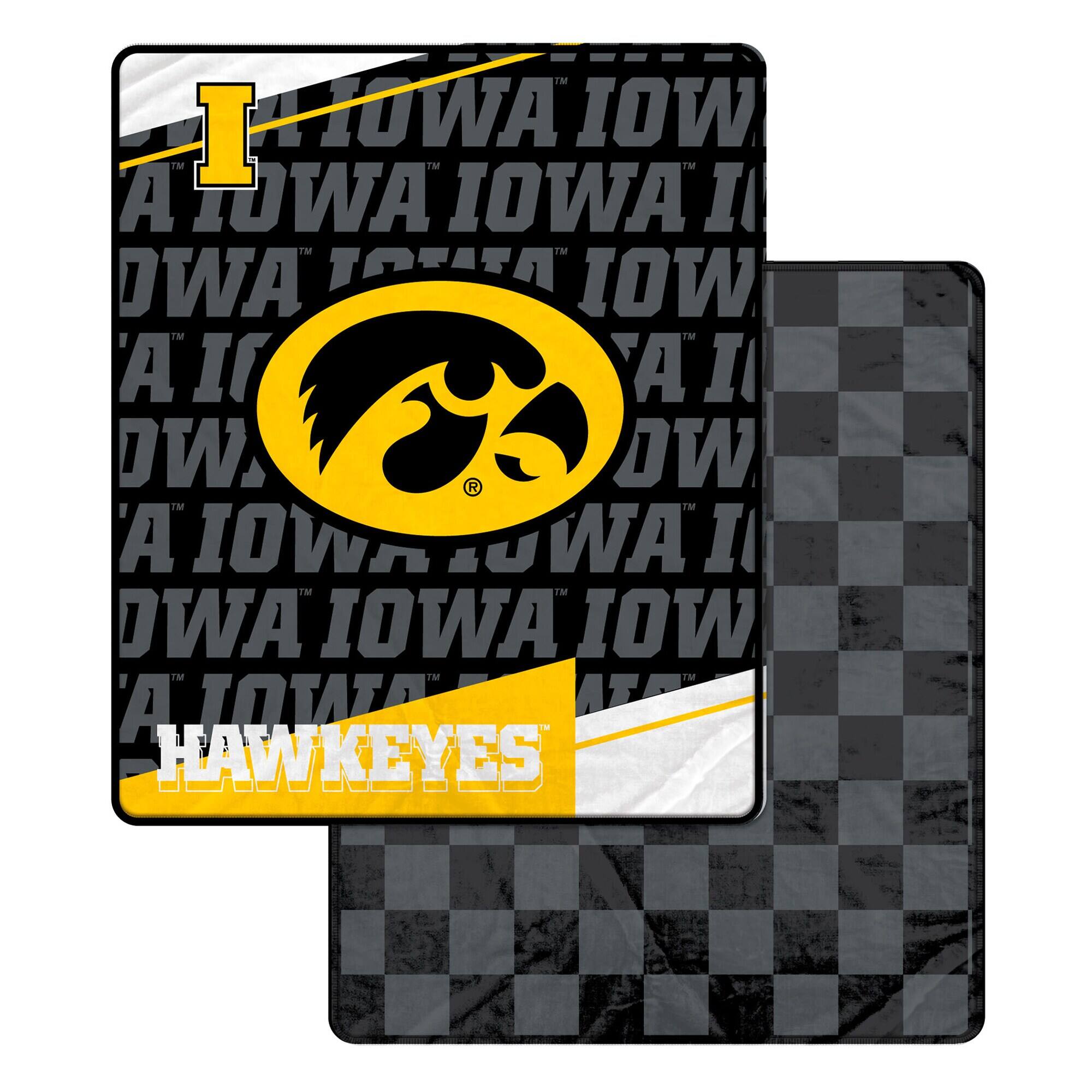 Pegasus - Iowa Hawkeyes 60" x 70" Diagonal Ghost Checkered Double-Sided Blanket - Multicolor
