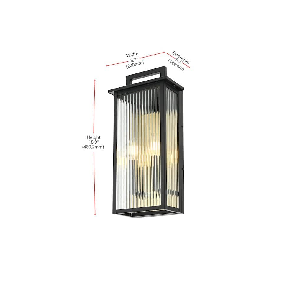 Elegant Lighting - Kannon 8.5 inch Outdoor Wall Sconce - Black