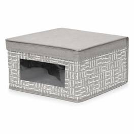 Elle Decor - Storage Box w/ Lid & Window, 11.75" x 6.5" Cube Storage Organizer Bin for Closet & Office Supplies Space-saving