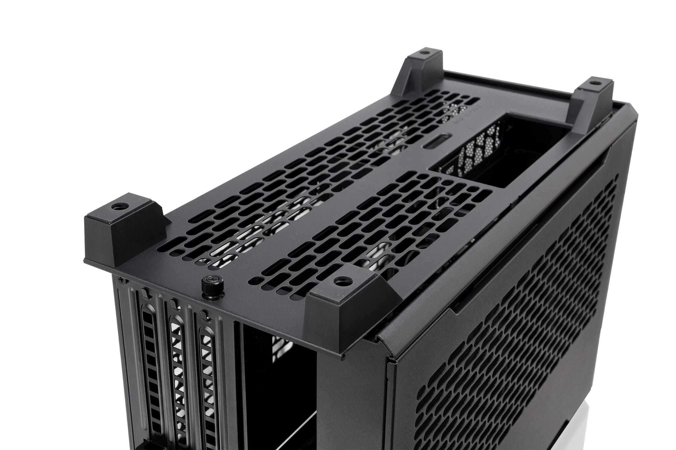 Alt View 8. Thermaltake - TR100 SFF mITX Mini Tower PC Case with PCIe 4.0 Riser Cable Included - Black.