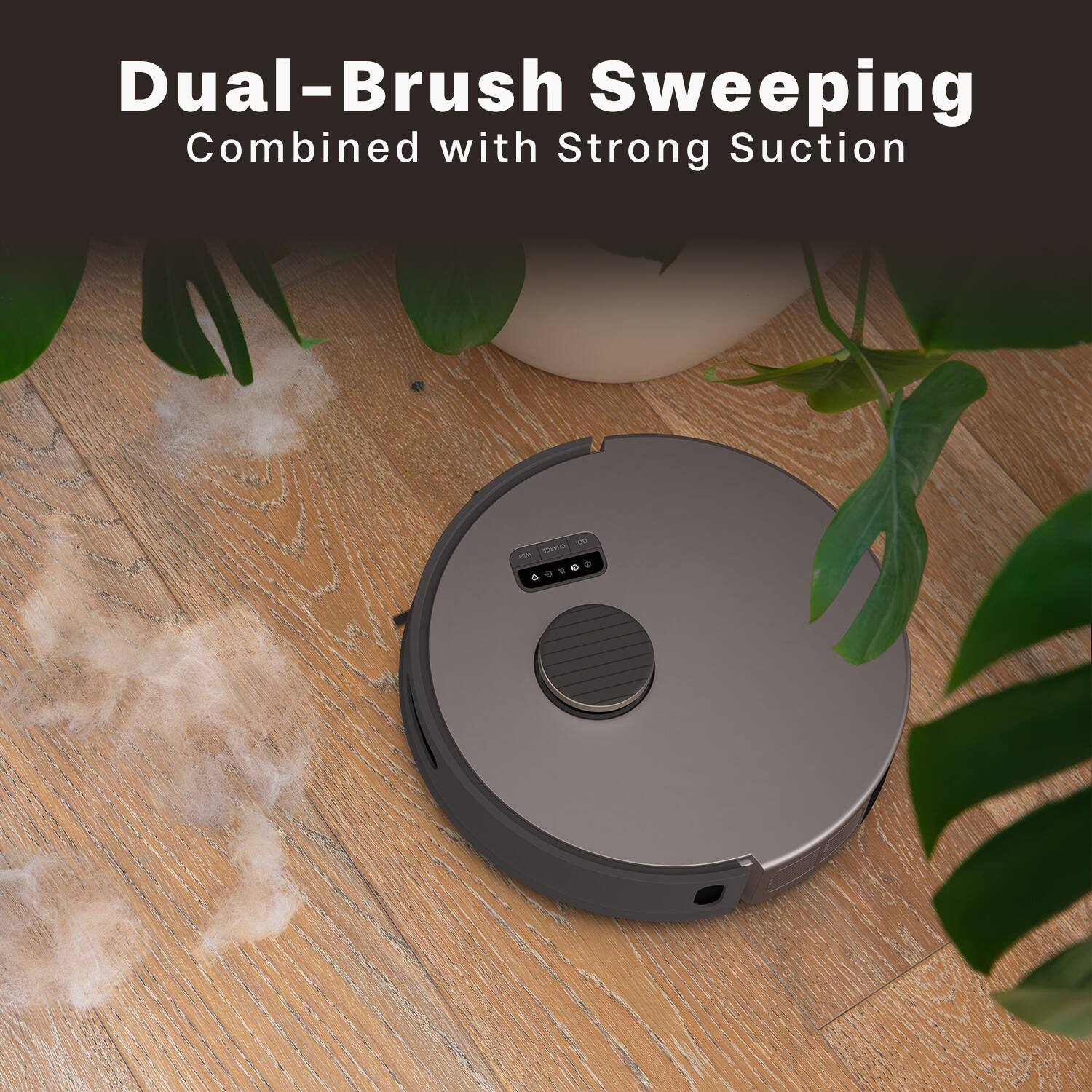 Dual-Brush Sweeping Combined with Strong Suction