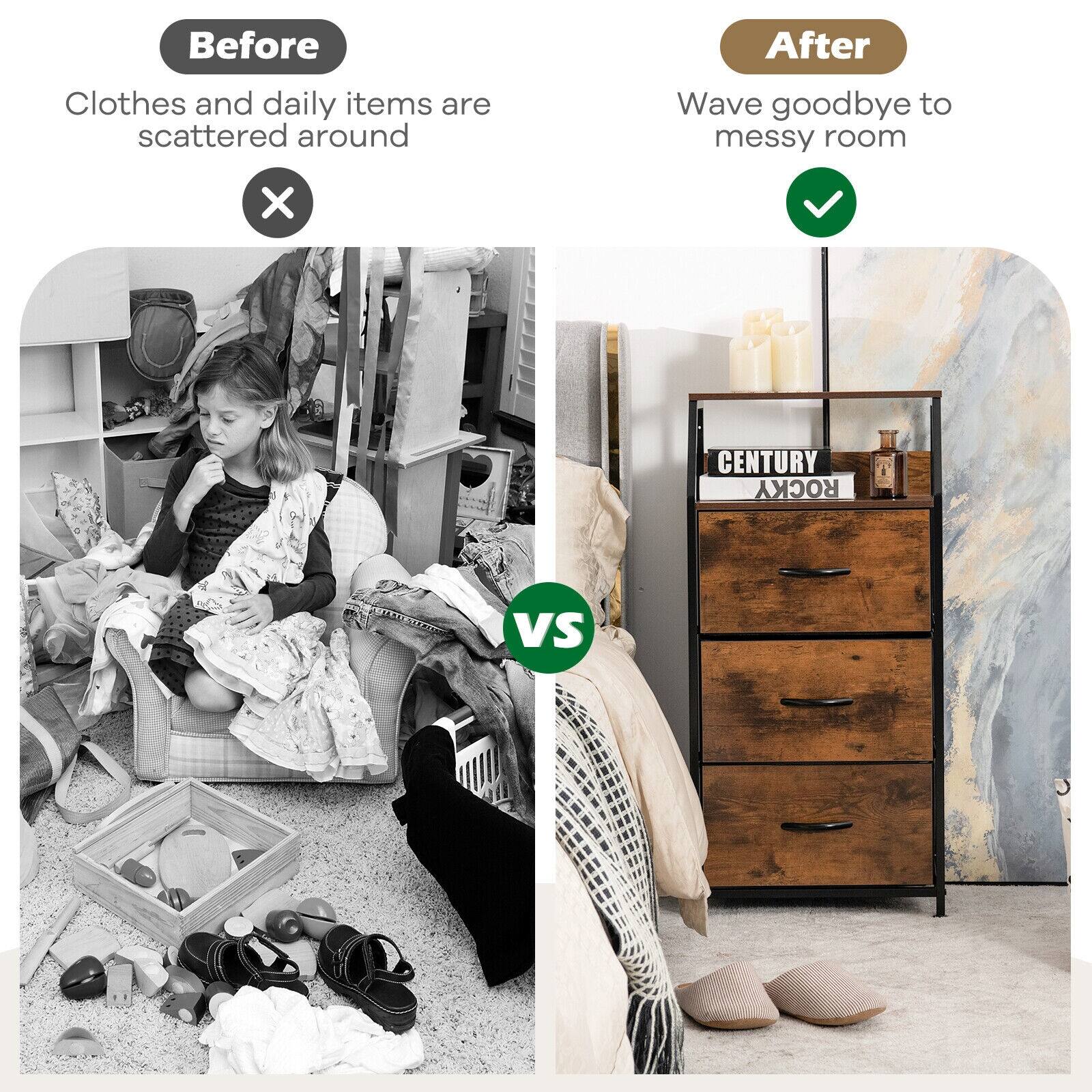 Before: Clothes and daily items are scattered around
After: Wave goodbye to messy room
CENTURY ROCKY VS