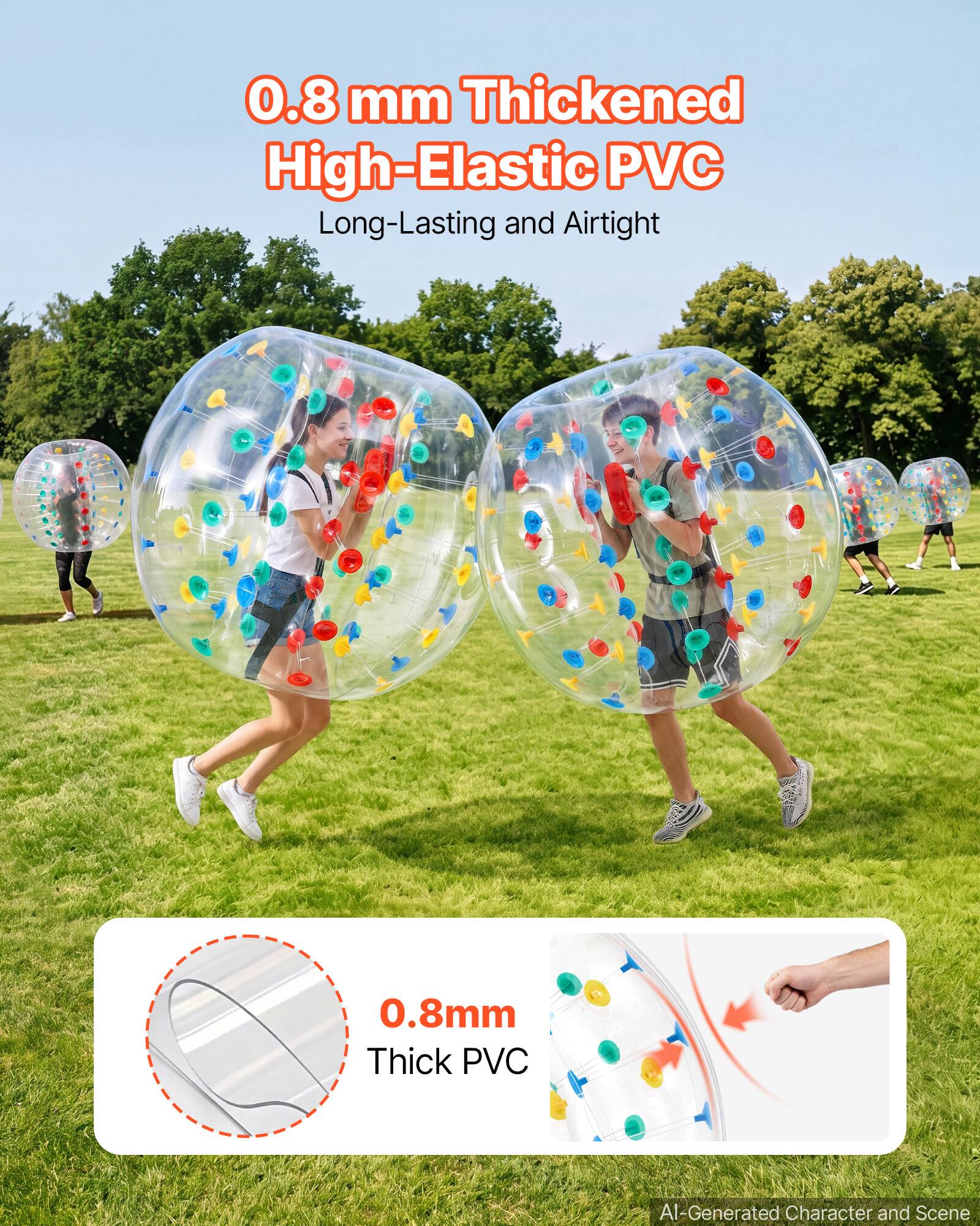 0.8 mm Thickened High-Elastic PVC  
Long-Lasting and Airtight  
0.8mm Thick PVC