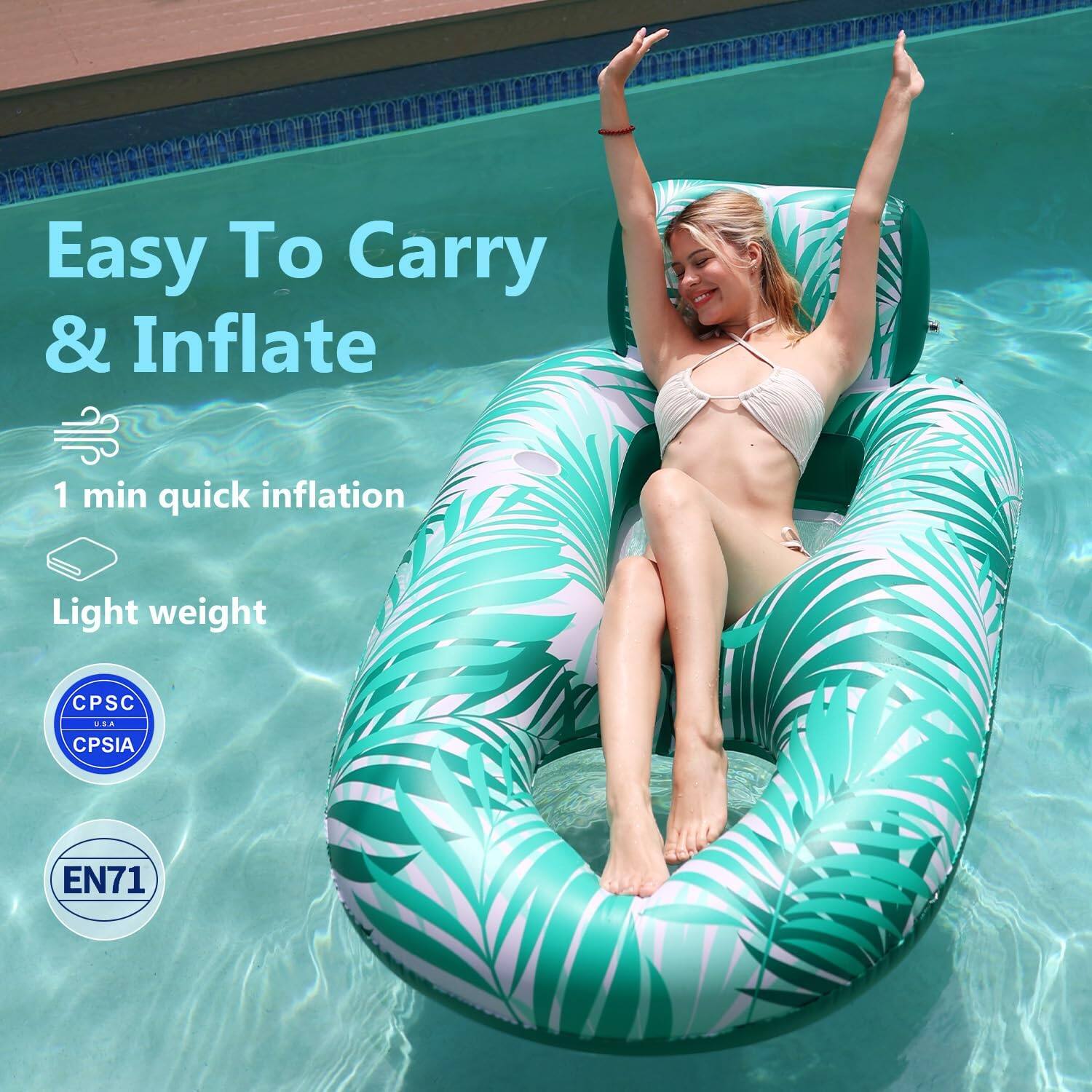 Easy To Carry & Inflate  
1 min quick inflation  
Light weight  
CPSC  
CPSIA  
EN71