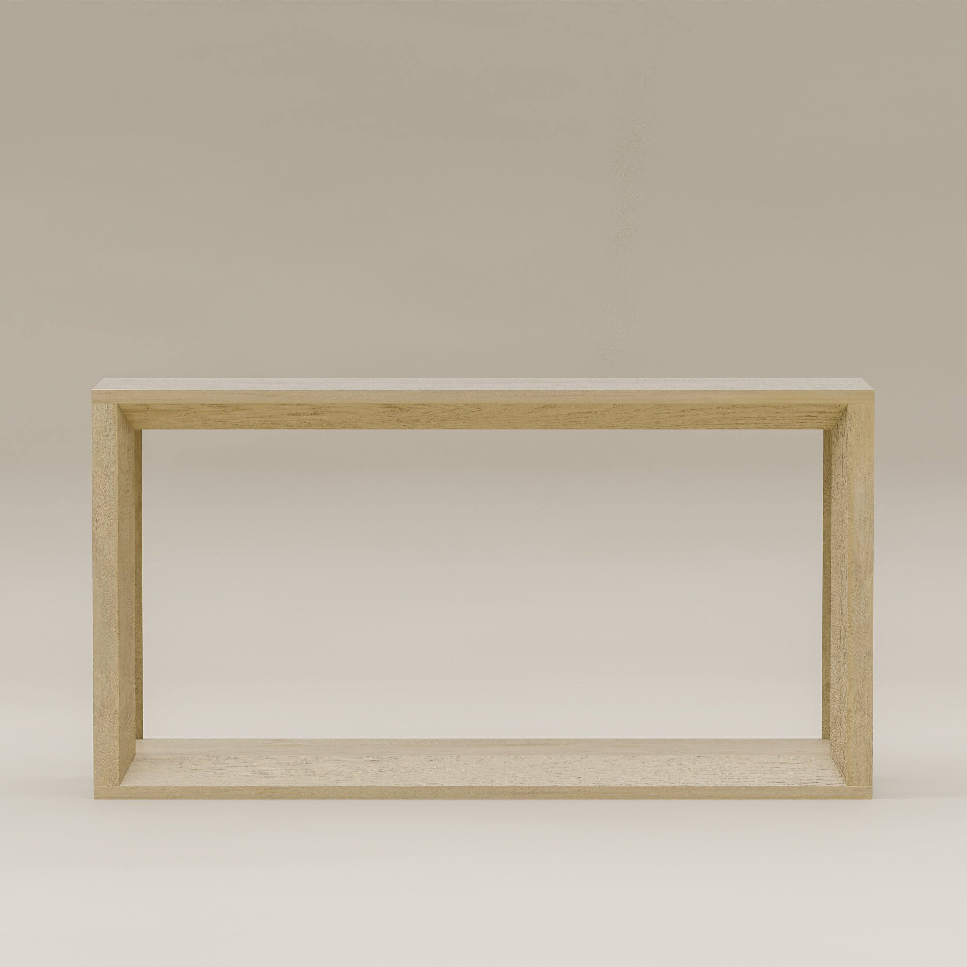 Alt View 4. Loheer - Loheer Console Table, 60 Inch Oak Wash Sofa Table with Open Shelf, Narrow Entryway Table Behind Couch for Living Room - Imitative Oak.
