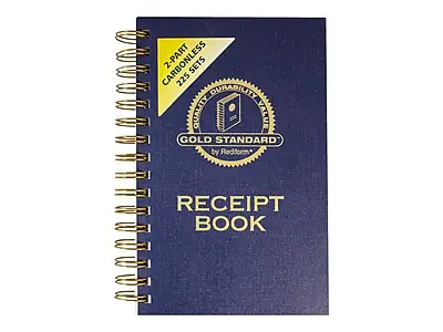 CARBONLESS 2-PART SETS 225
GOLD STANDARD by Rediform
RECEIPT BOOK
2-PART CARBONLESS 225 SETS
QUALITY DURABILITY VALUE