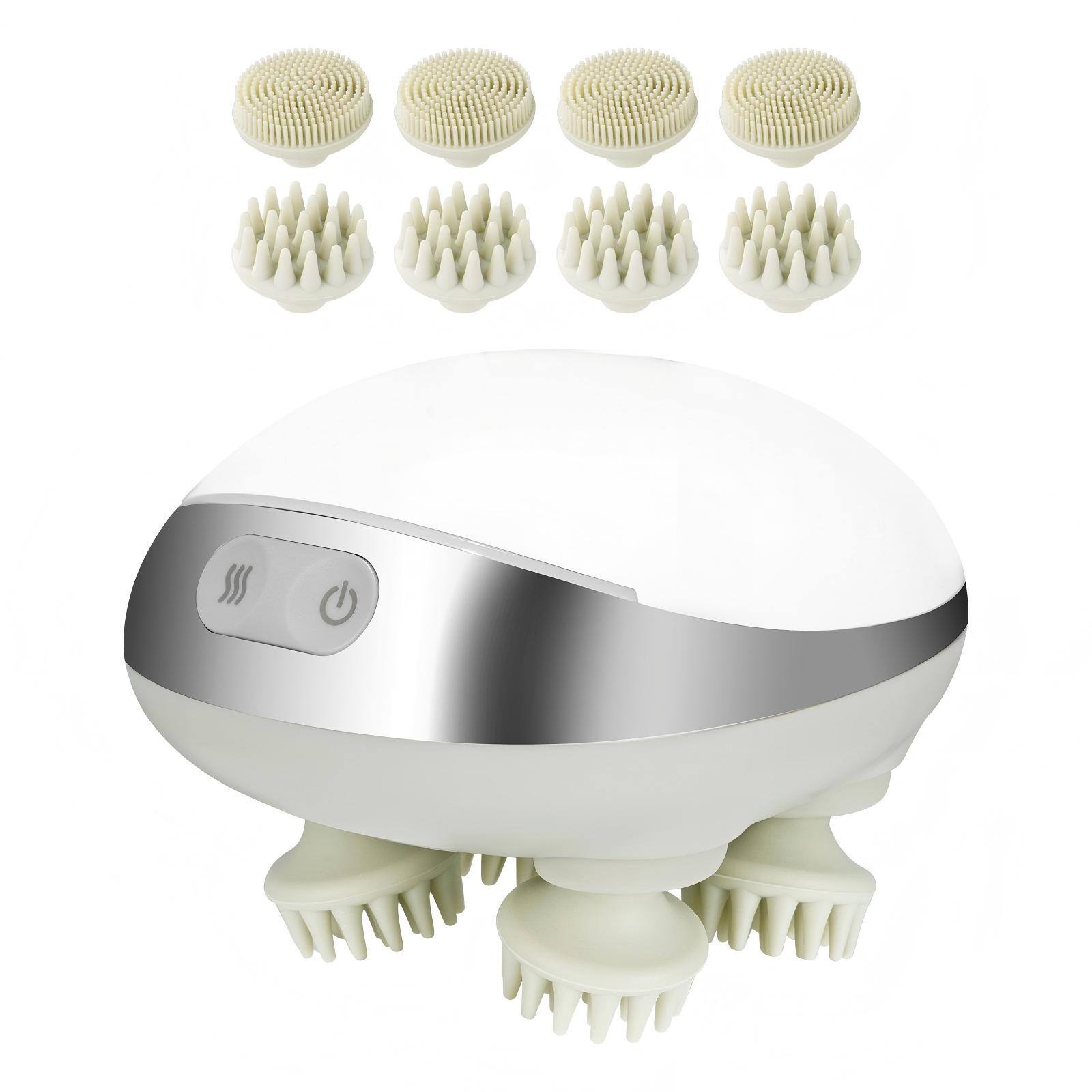 Front. SKONYON - Electric Scalp Massager with Heat Rechargeable Waterproof Head Massage Device for Relaxation and Hair Care.