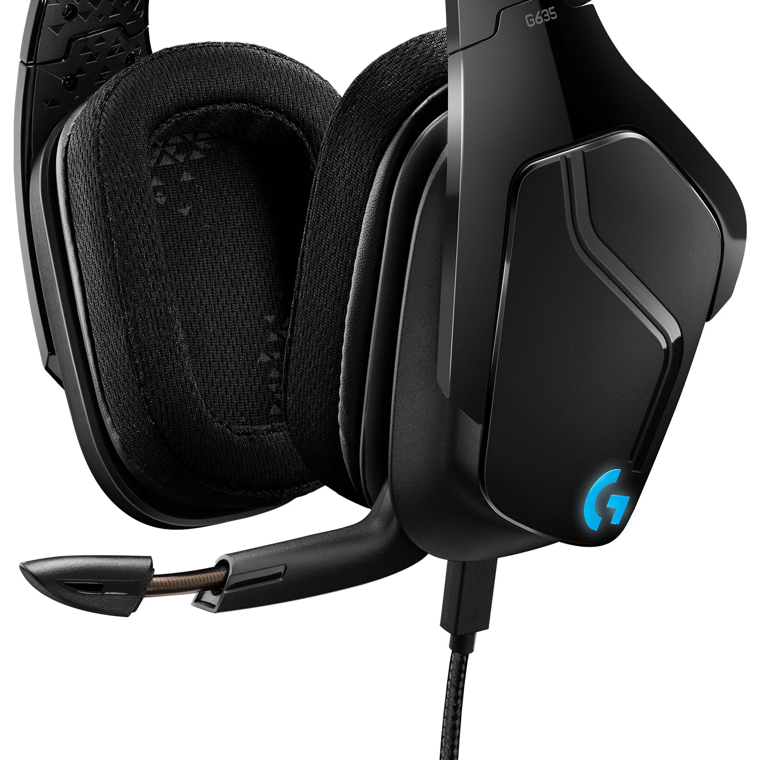 Alt View 19. Logitech - G635 Wired Gaming Headset for PC - Black/Blue.