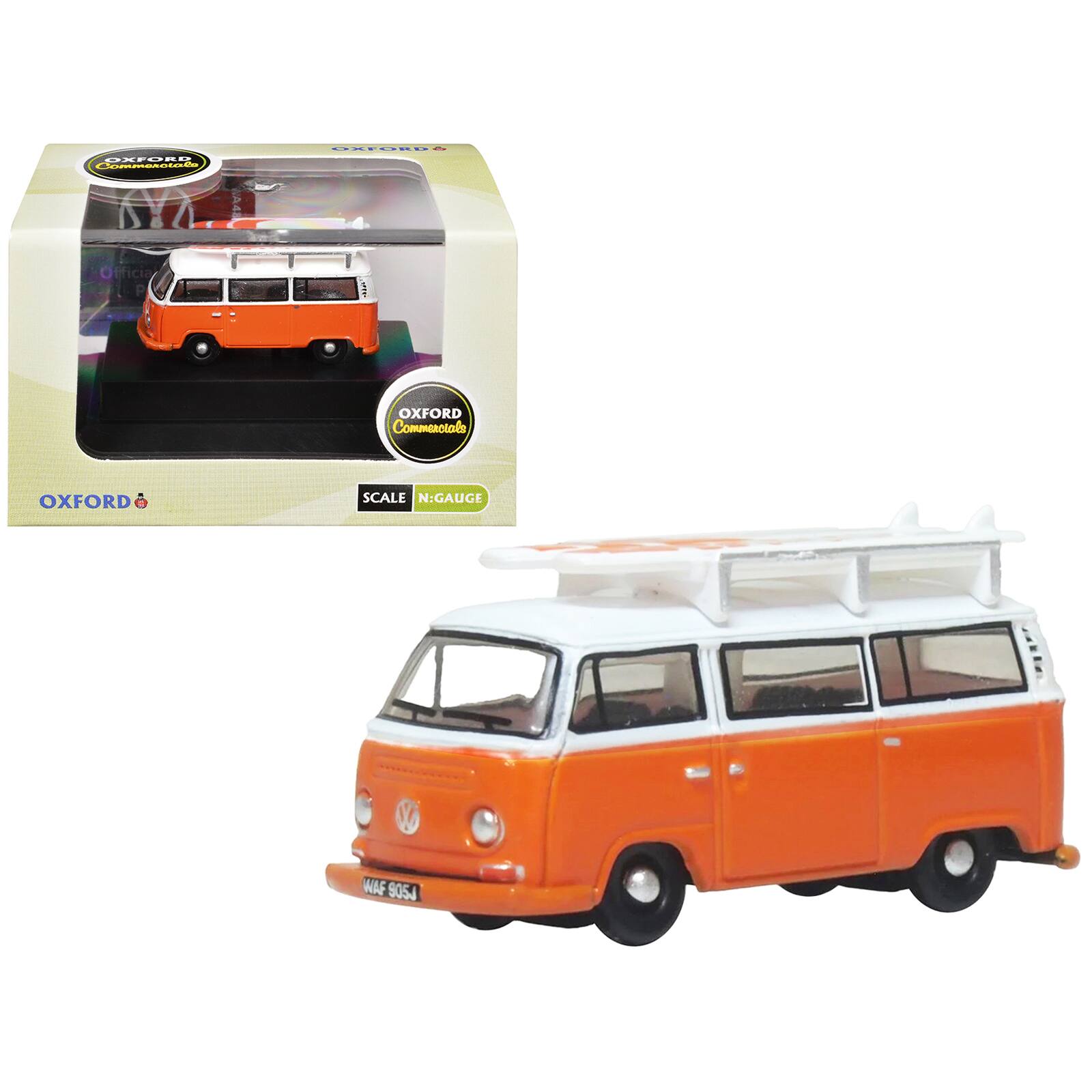 Volkswagen T2 Bay Window Bus Signal Orange with White and Surfboards 1/ ...