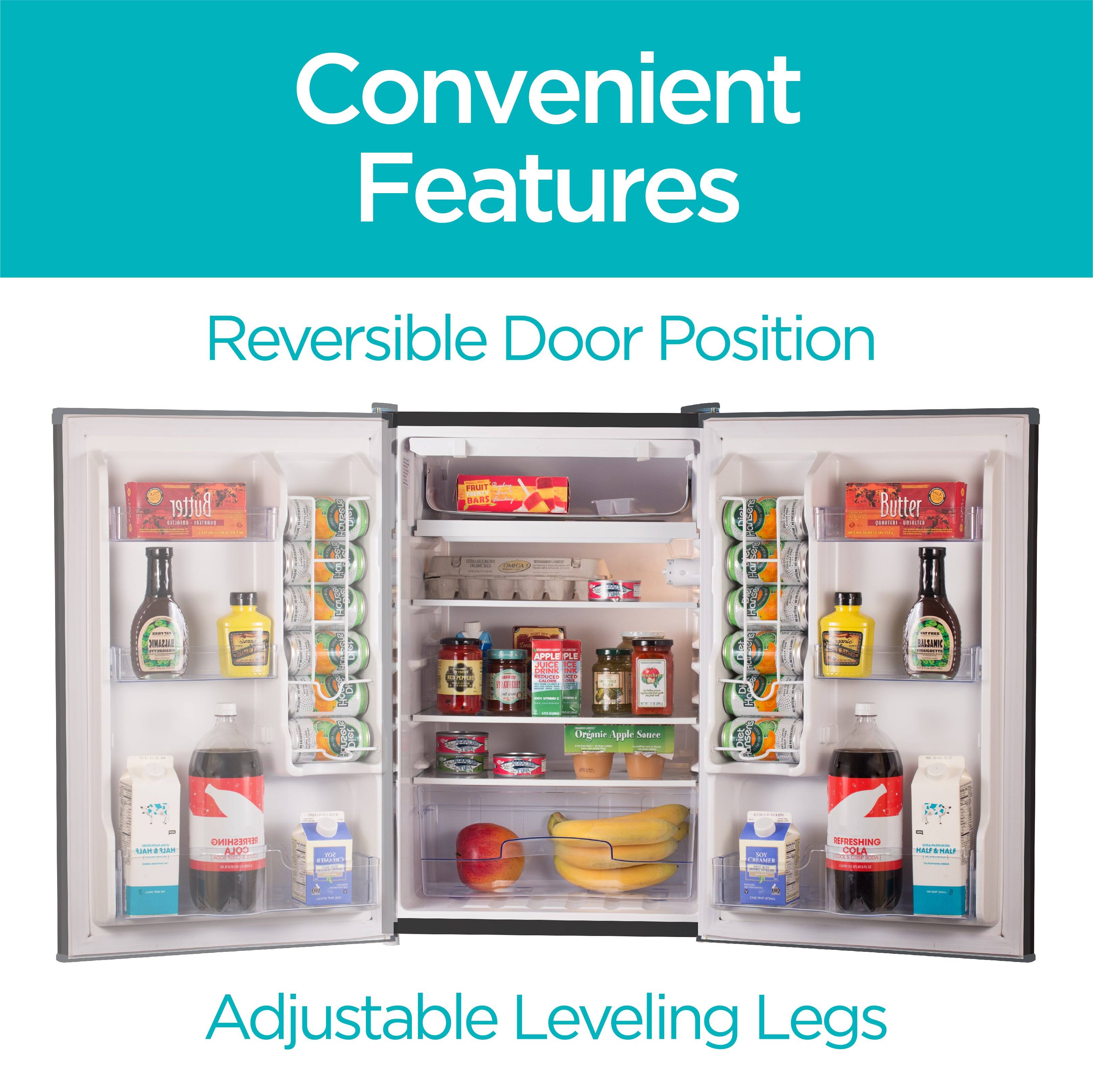 Convenient Features:
- Reversible Door Position
- Adjustable Leveling Legs