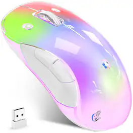 Comfort Essence - Led Wireless Mouse Rechargeable With Detachable Cover Portable Optical Computer Usb Receiver For Laptop - Wireless - Pink