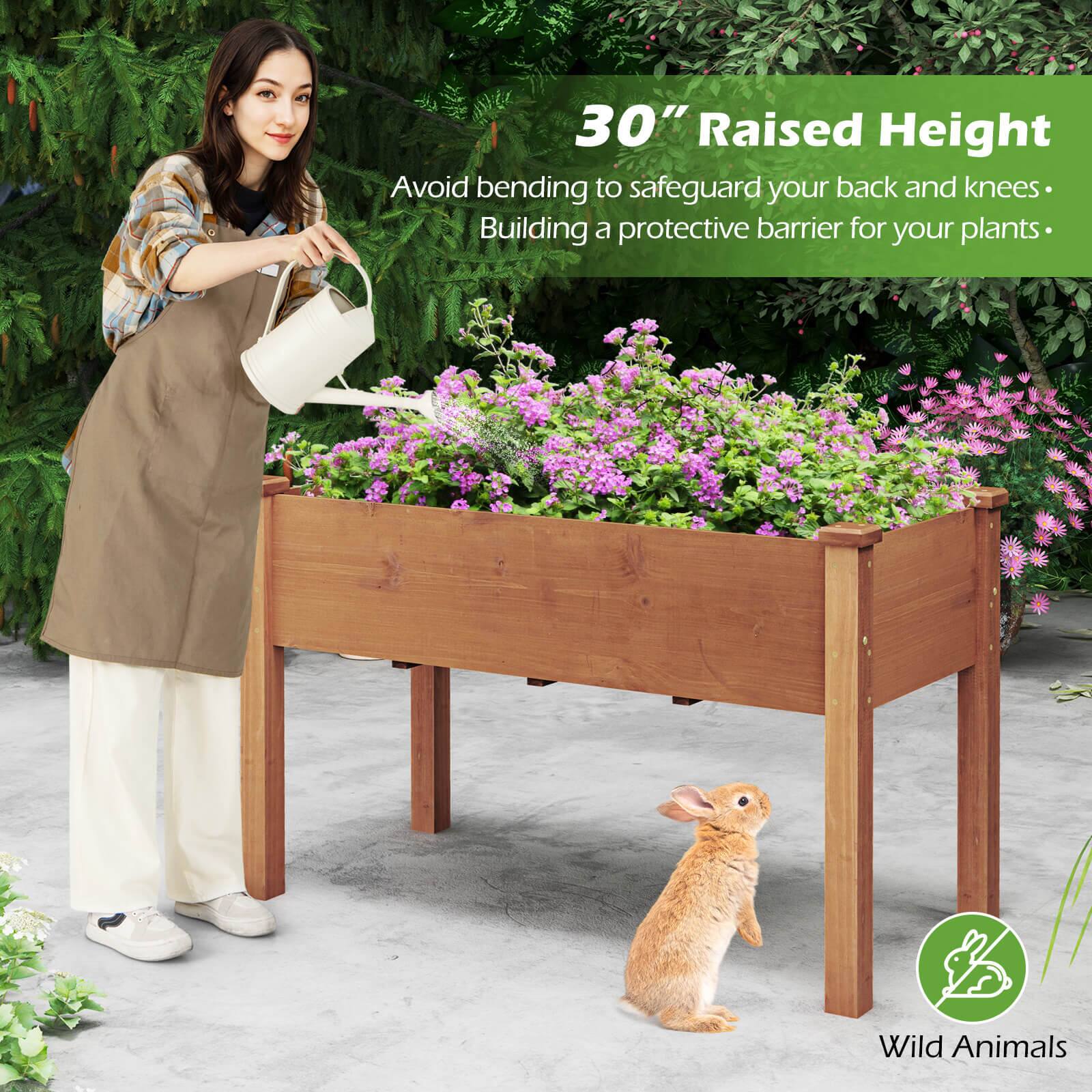 30" Raised Height  
Avoid bending to safeguard your back and knees.  
Building a protective barrier for your plants.  

Wild Animals