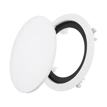Front. Unique Bargains - Ceiling In-Wall Speaker Grille Cover and Base, Round Metal Recessed Drop Ceiling Magnetic Dust Cover for Sound System - White.