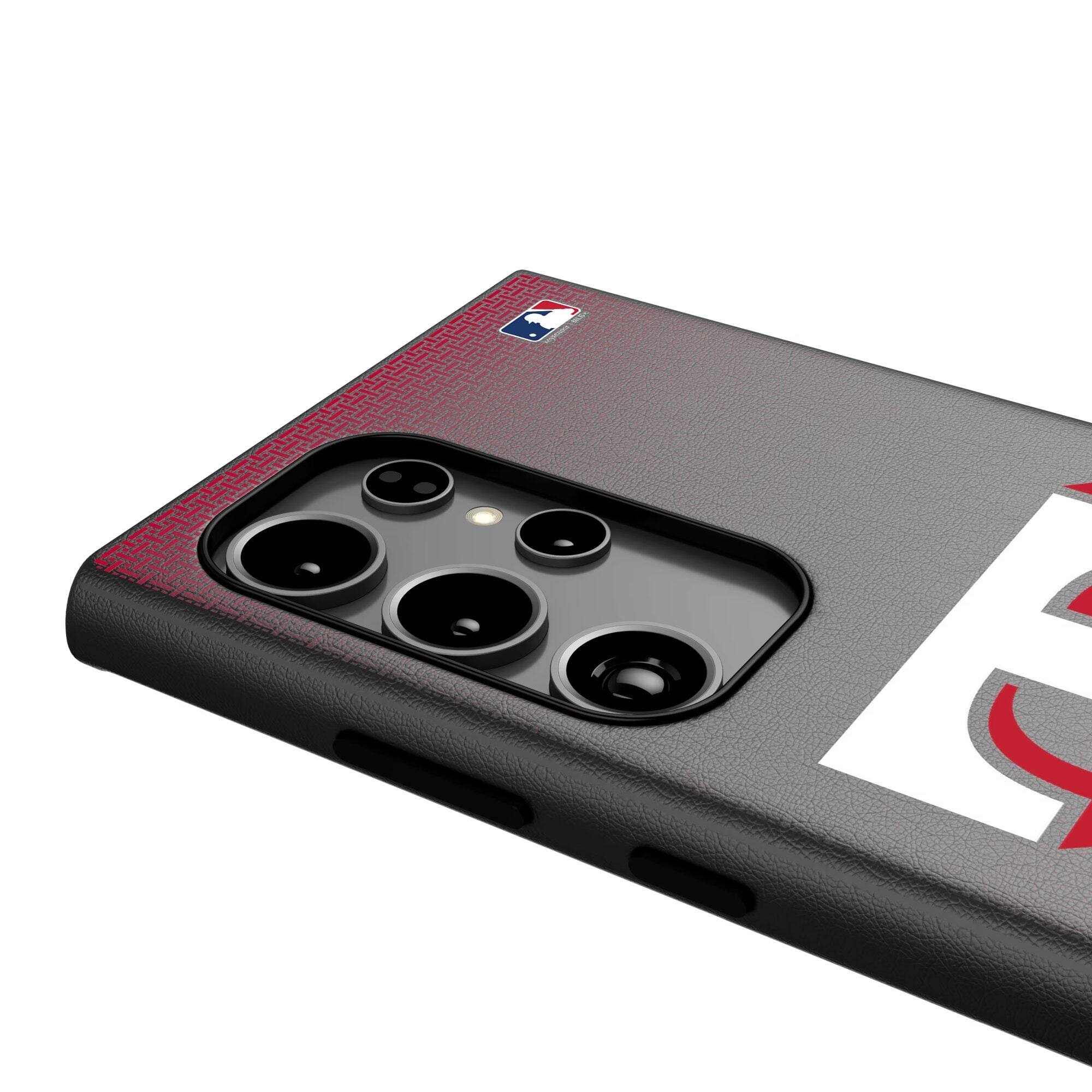 Alt View 3. Keyscaper - Texas Rangers Linen Galaxy Magnetic Bump Case - S24 Ultra - Black.