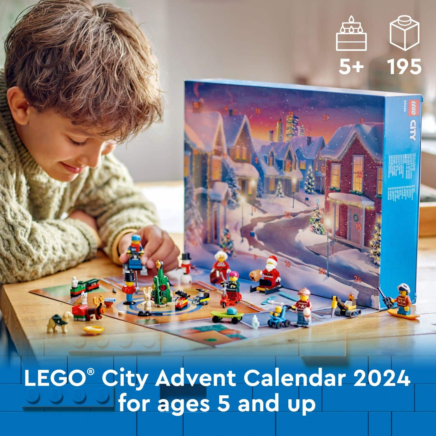 LEGO City 2024 Advent Calendar with Miniature Christmas Figures 60436